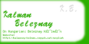 kalman beleznay business card